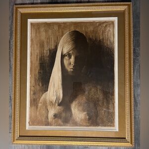 Kavelle Vintage Framed Portrait Art Signed